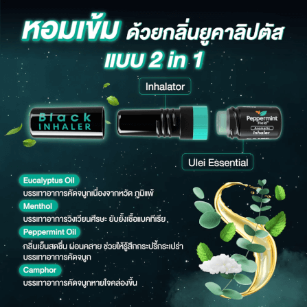 ยาดม เป๊ปเปอร์มิ้นท์ ฟิลด์ แบล็คอินเฮเลอร์ ขนาด 2 ซีซี จำนวน 120 ชิ้น_1